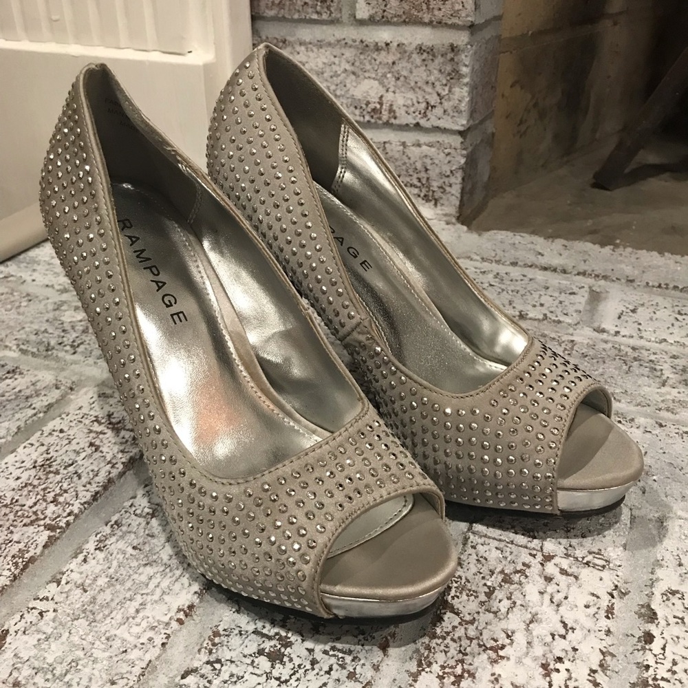Rampage silver studded heels